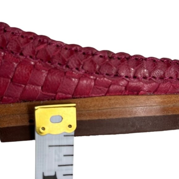 Bertuchi Genuine Leather Slip-On Mules Flats Loafers Woven Dark Pink Size 38 - Picture 15 of 16